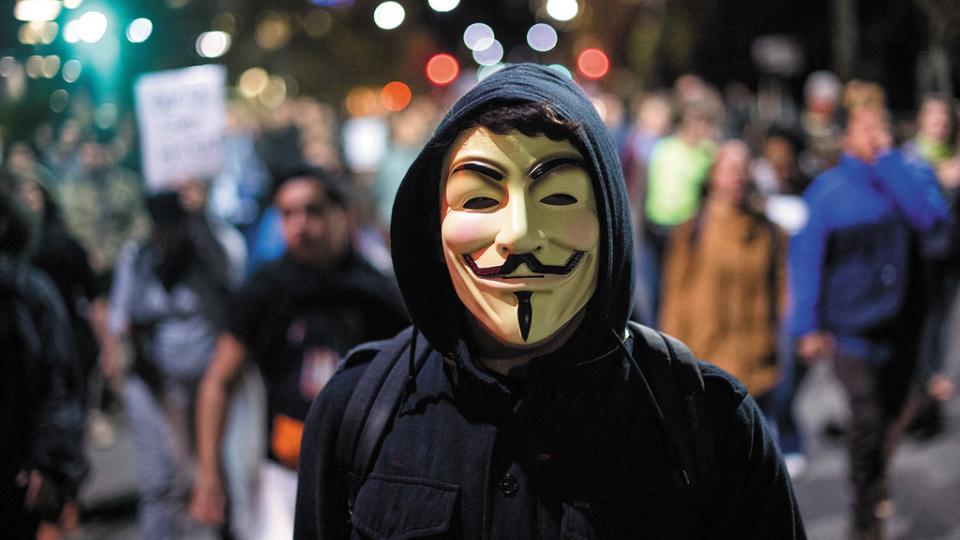 Lid van hackers-collectief Anonymous