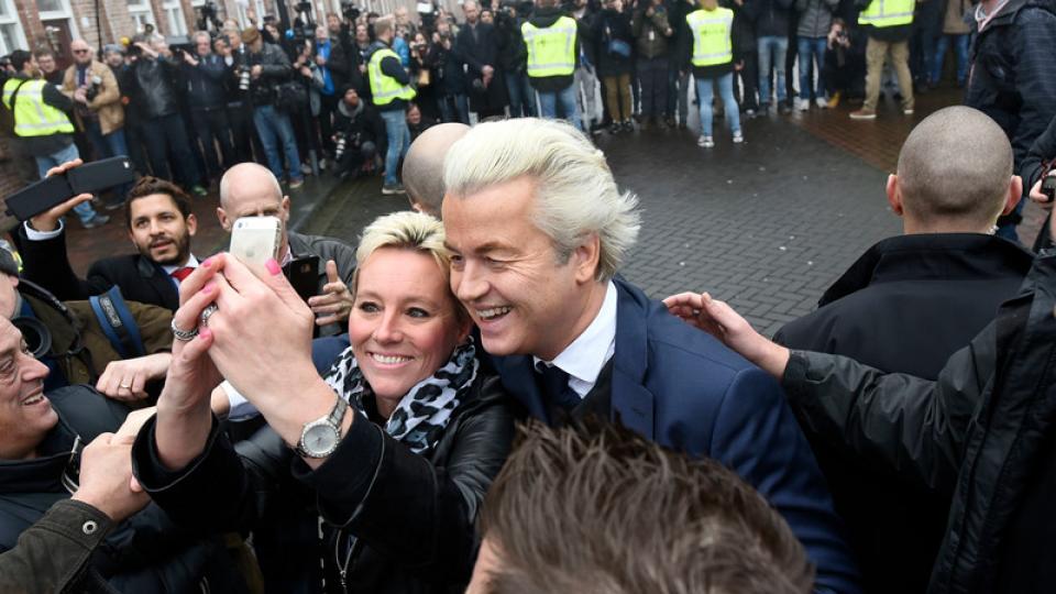 Geert Wilders op campagne