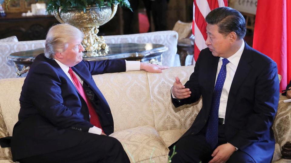 Donald Trump op bezoek naar Xi Jinping
