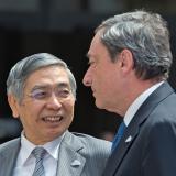 Kuroda en Draghi (foto: Hollandse Hoogte)